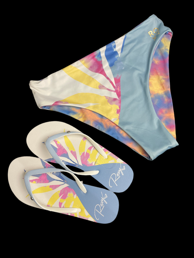 Set Tropical Abstracto: Sandalias + Calzón de Bikini