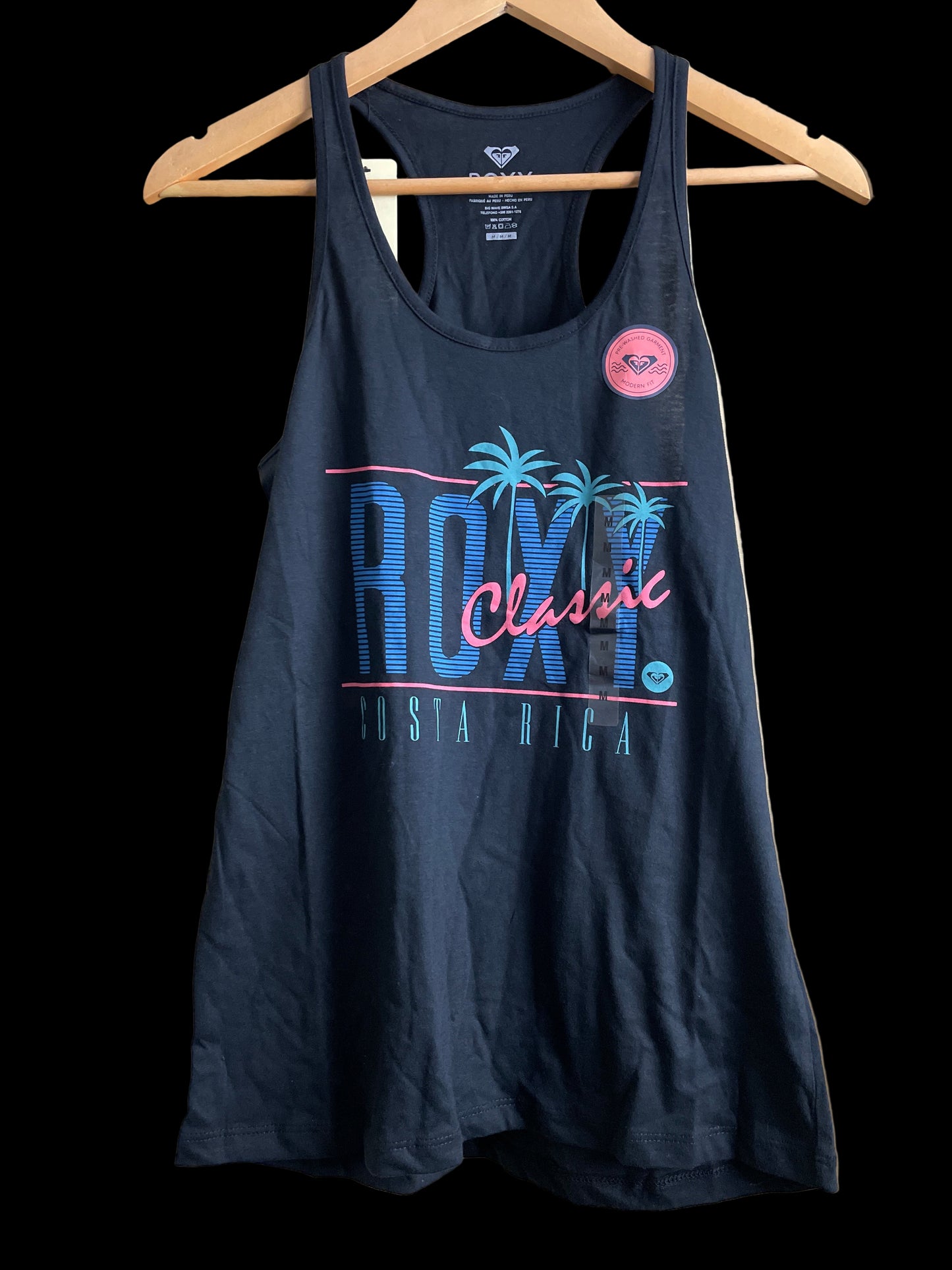 Blusa de Tirantes Roxy Original – Diseño “Roxy Costa Rica” con Palmeras (Talla M)