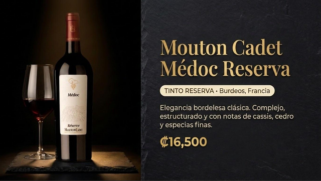 Mouton Cadet Médoc Reserva - Tinto Reserva 🍷🎩