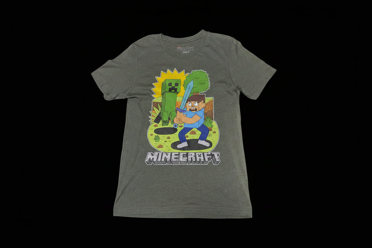 Minecraft Black T-shirt With Design Boys