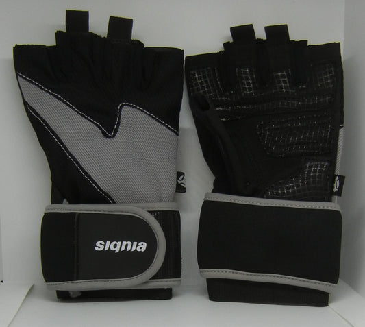 Guantes para Gimnasio con muñequera color Gris Siqnia