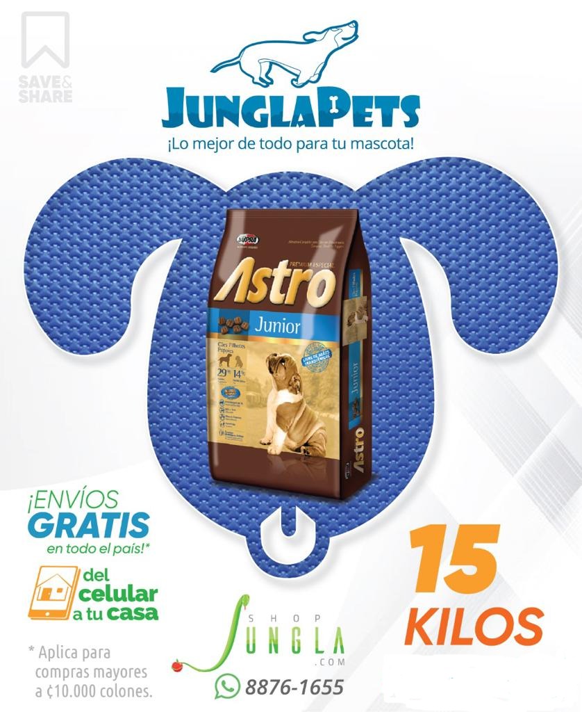Alimento Astro Junior saco de 15 kilos