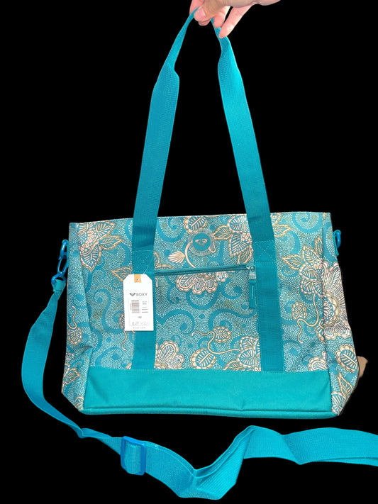 Bolso Grande Roxy Original – Color Celeste con Estampado Amarillo