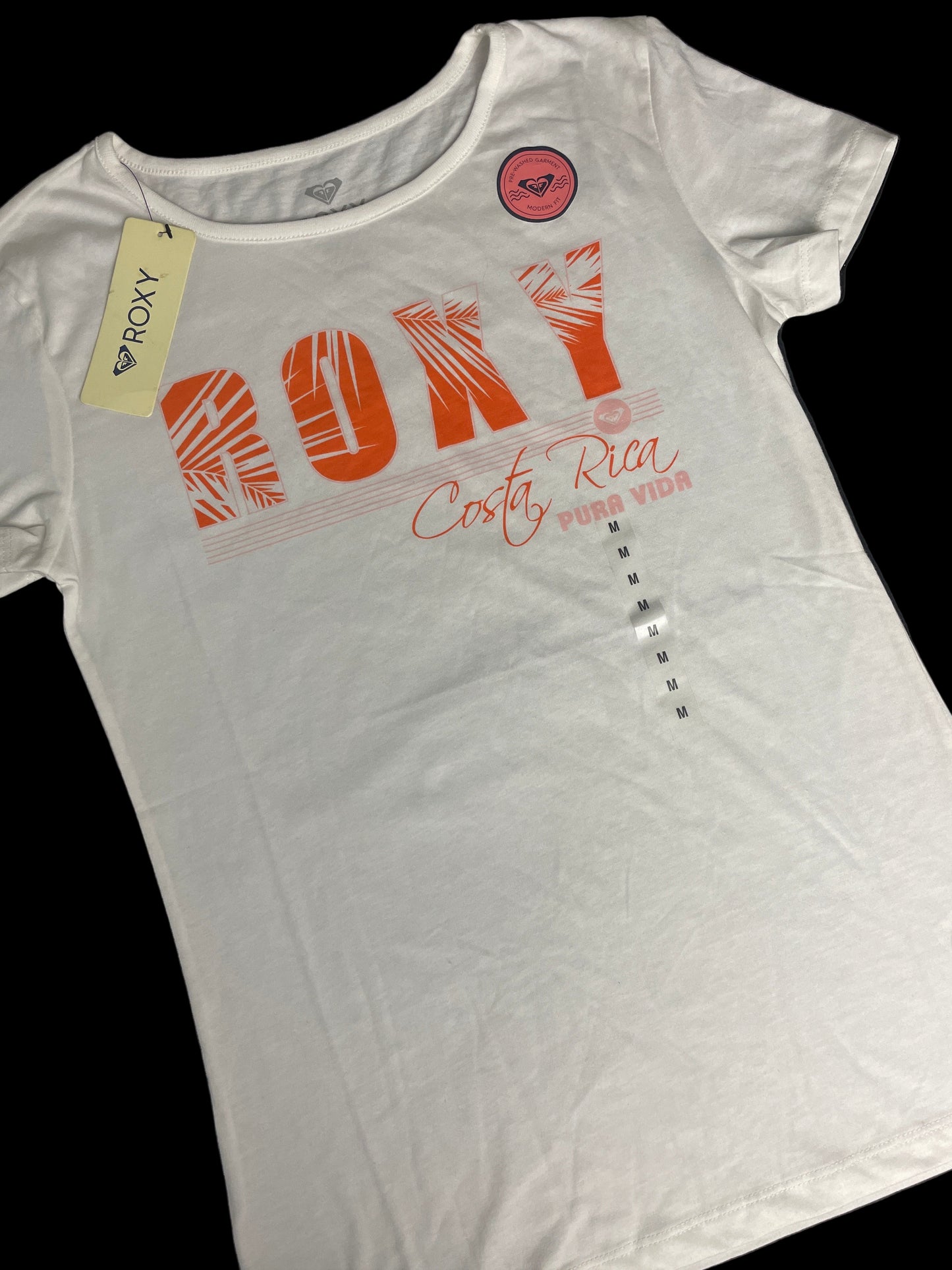 Blusa Roxy Original – Color Blanca con “Roxy” y “Costa Rica Pura Vida” talla M