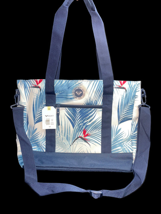 Bolso Grande Roxy Original – Azul con Celeste y Detalles en Rojo