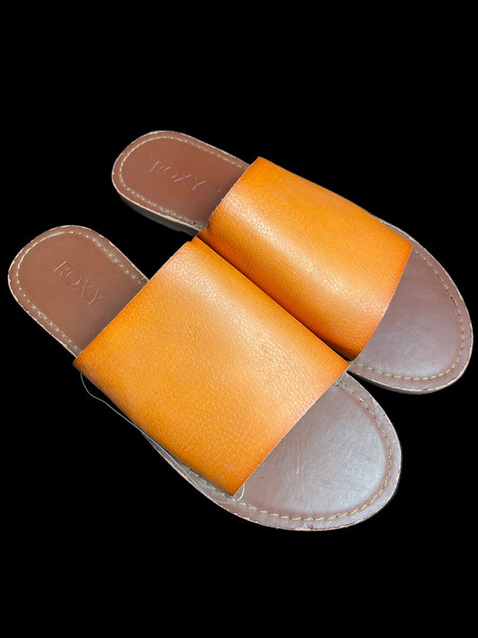 Sandalias Roxy Original – Color Café con Anaranjado (Talla 41) | 🔖 10% de Descuento por Defecto de Fábrica