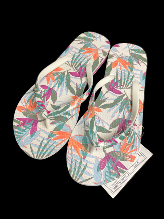Sandalias Roxy Original – Estampado de Hojas de Colores (Talla 36)