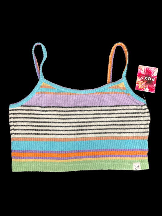 Crop Top Roxy Original – Estampado de Líneas de Colores (Talla S)