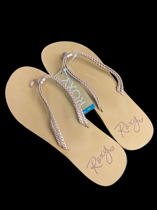 Sandalias Roxy Original – Rose Gold con Café (Talla 39) | 🔖 10% de Descuento por Defecto de Fábrica