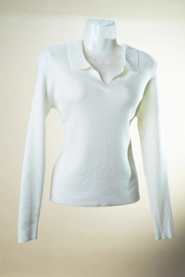 Morelli White v-neck Cardigan Sweater