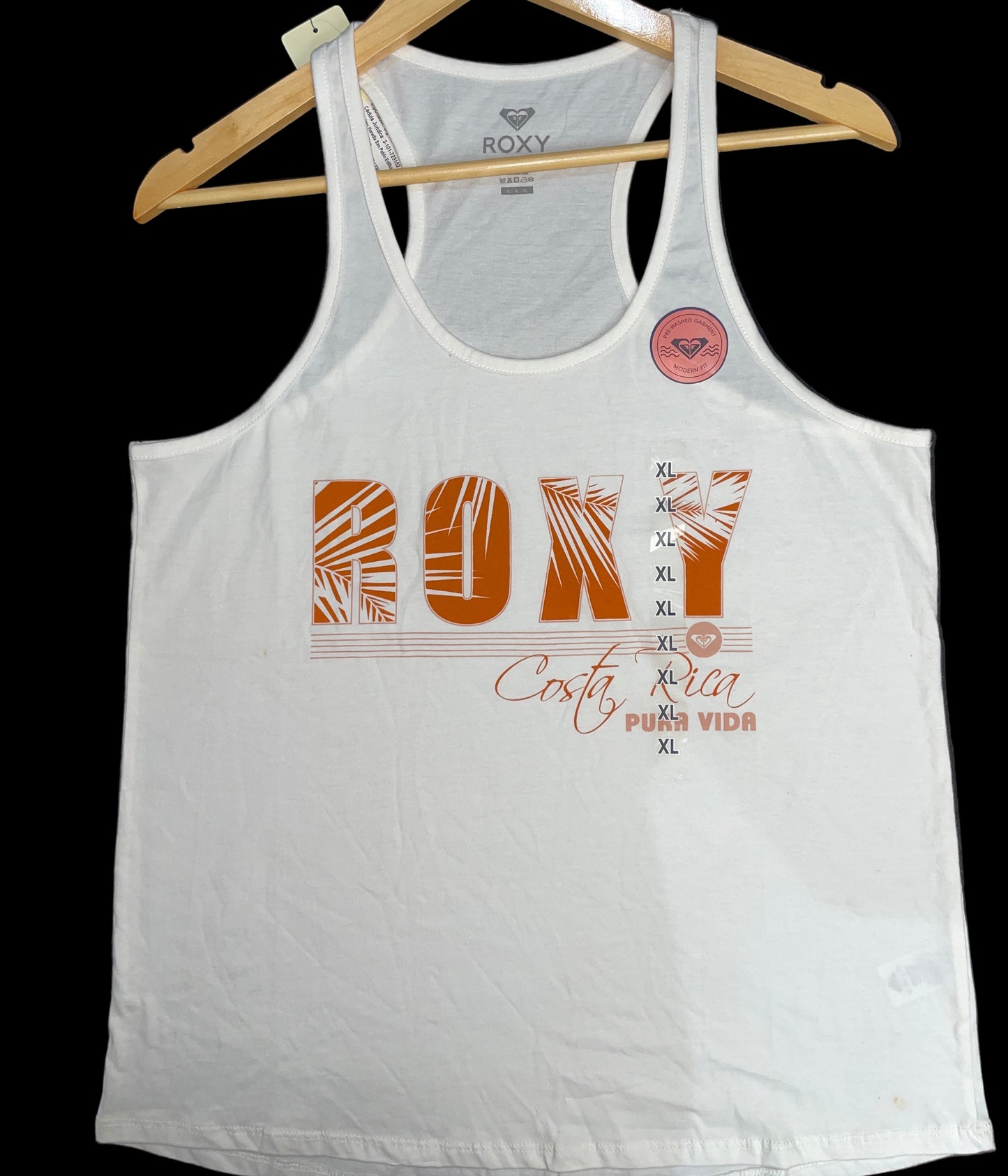 Blusa de Tirantes Roxy Original – Blanca con Diseño “Roxy Costa Rica Pura Vida” (Talla XL)