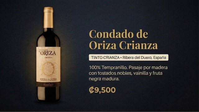 Condado de Oriza Crianza - Tinto Crianza 🍷🎩