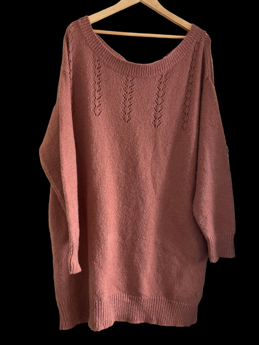 Suéter Tipo Vestido Roxy Original – Color Terracotta con Bolsas Laterales