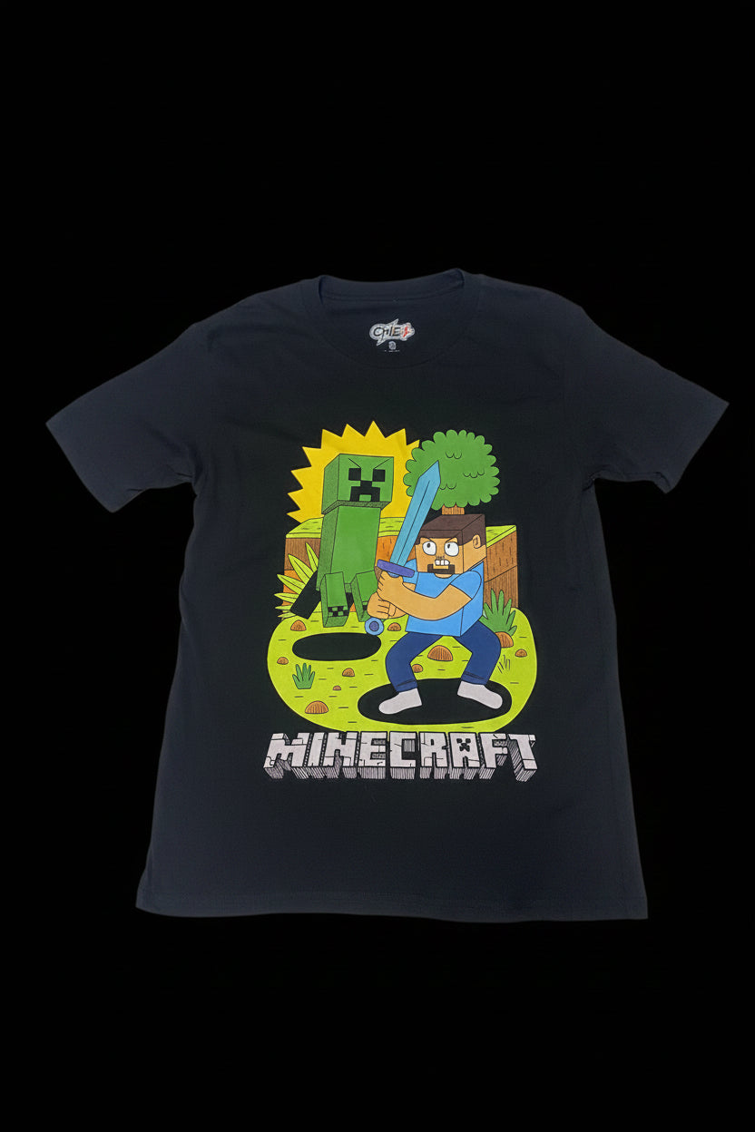 Minecraft Black T-shirt With Design Boys