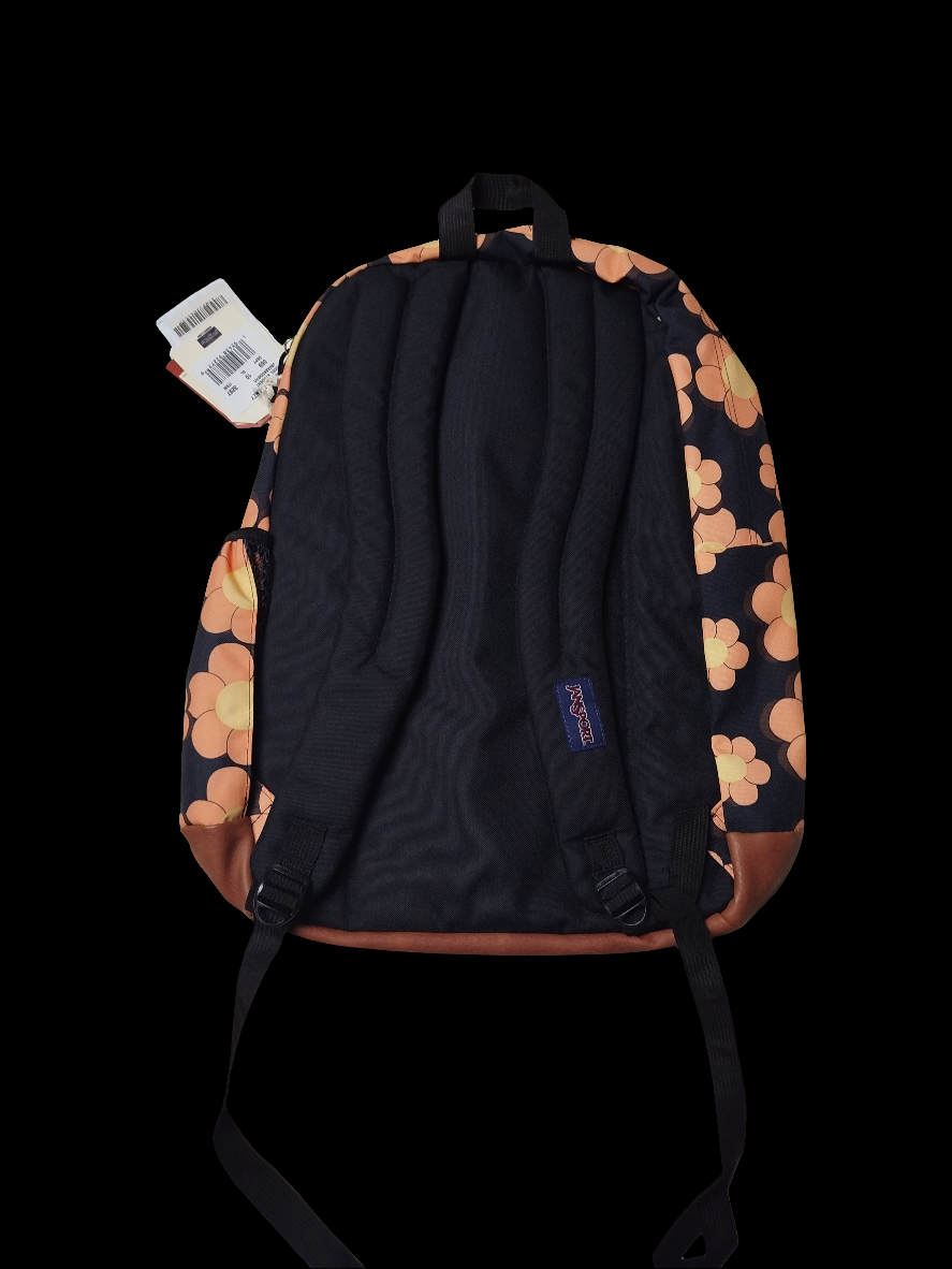 Maletín Jansport XXL Floreado Naranja – Espacio, Organización y Estilo Femenino 🌸