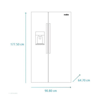 Mabe
Refrigeradora Mabe Side By Side No Frost 19 Pies MSM544LMLSS0