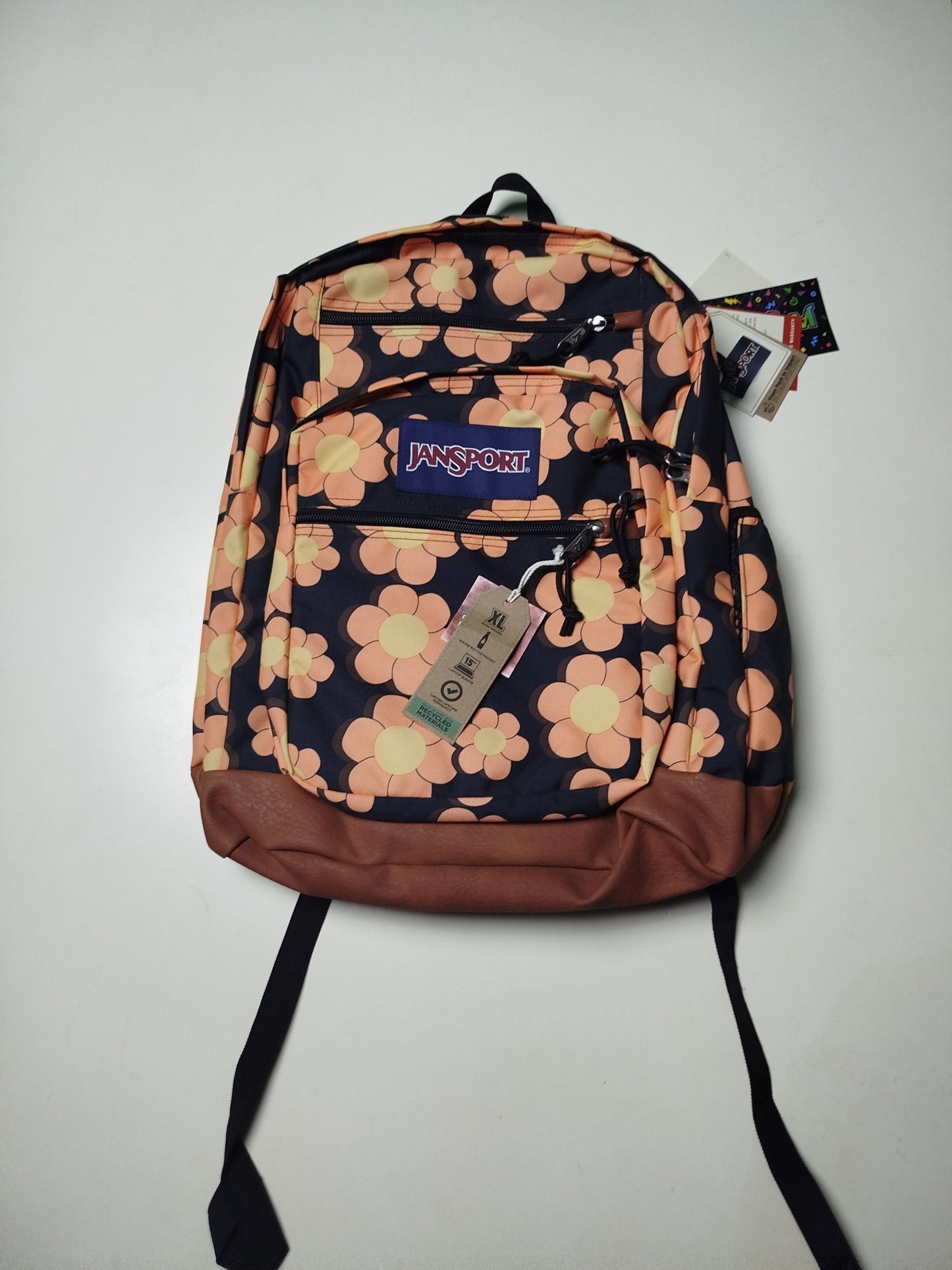 Maletín Jansport XXL Floreado Naranja – Espacio, Organización y Estilo Femenino 🌸