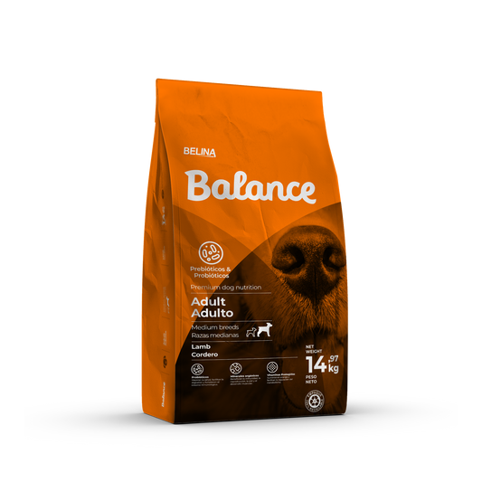 Balance adulto  raza mediana sabor cordero 14.9 kilos