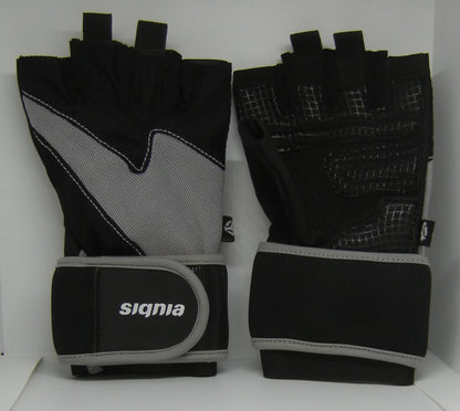 Guantes para Gimnasio con muñequera  color Gris Siqnia