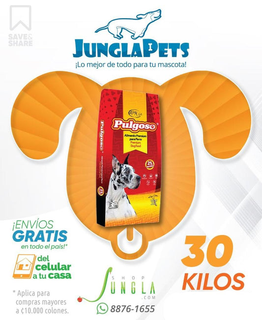 Pulgoso Alimento Para Perro 30 kilos